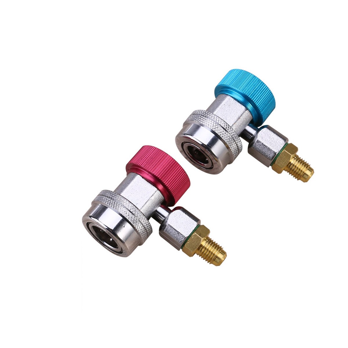 2 stks Auto Airconditioning R134a Snelkoppeling Connector Adapter (Blauw & Rood)