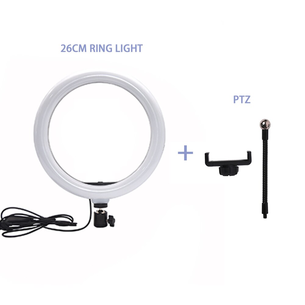 10in LED Selfie Anello di Luce With2.1mTripod Illuminazione Fotografica Con La Luce Della Lampada Ring Per Rendere Per Mobile Youtube Il Treppiedi Per Il Telefono: 26cm ring light