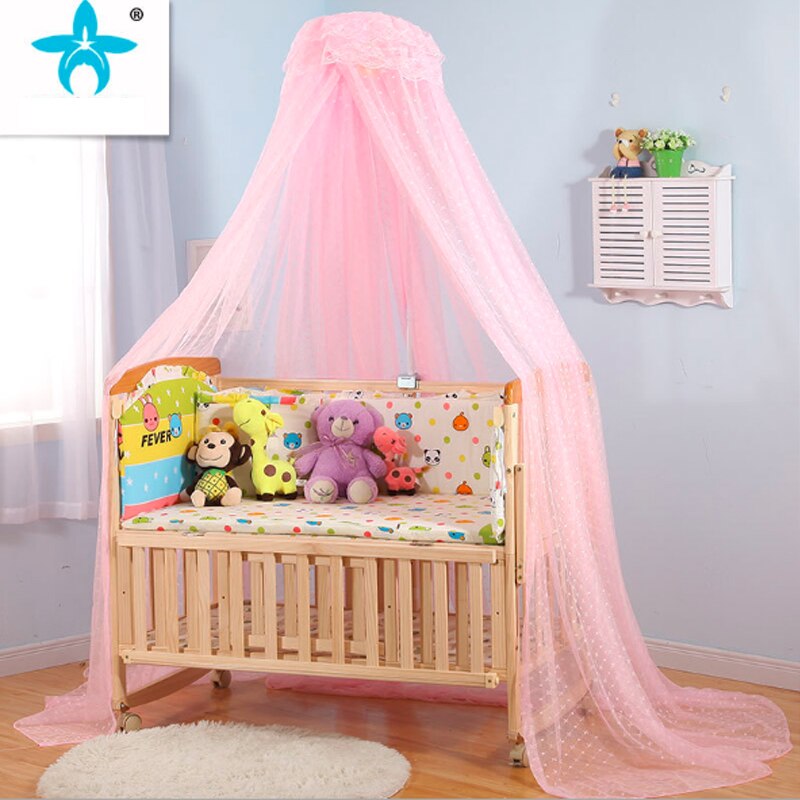 4 farben Baby Bett Hängen Moskito Net jacquard palace Moskito Net Bettdecke Vorhang Runde Krippe Netting Zelt Kinder Zimmer Dekor