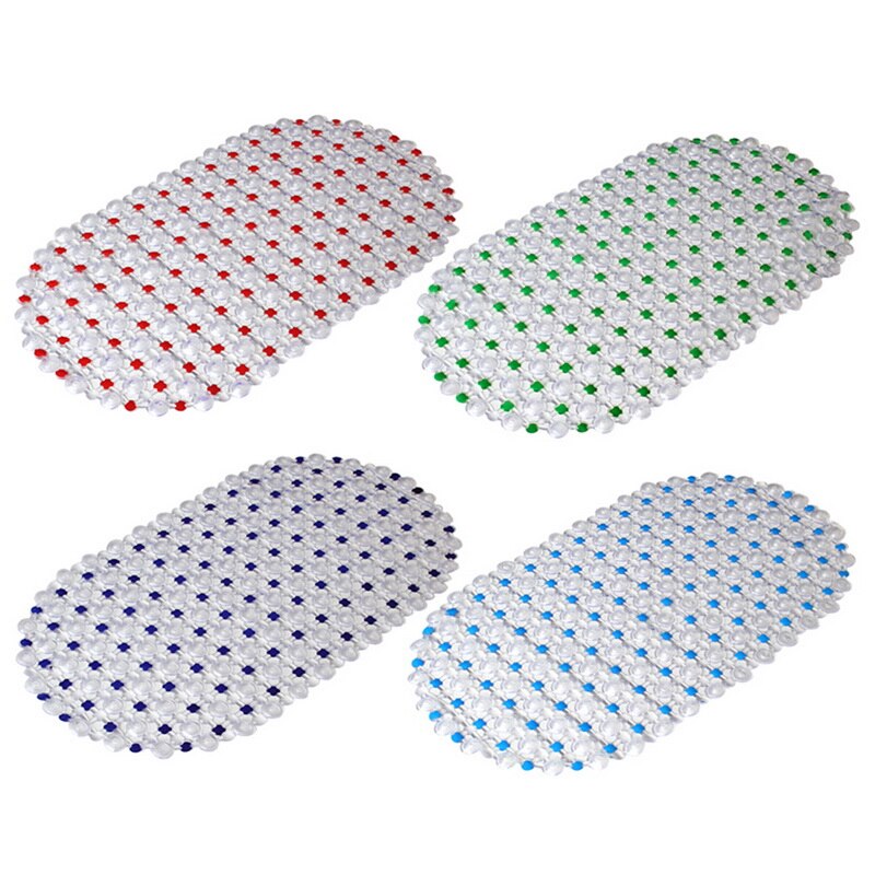Plastic Suction Cup Bathroom Shower Mat Non-slip Bathroom Mat Baby Safety Shower Bath Mat Colorful Point Bead Massage Pad: random color