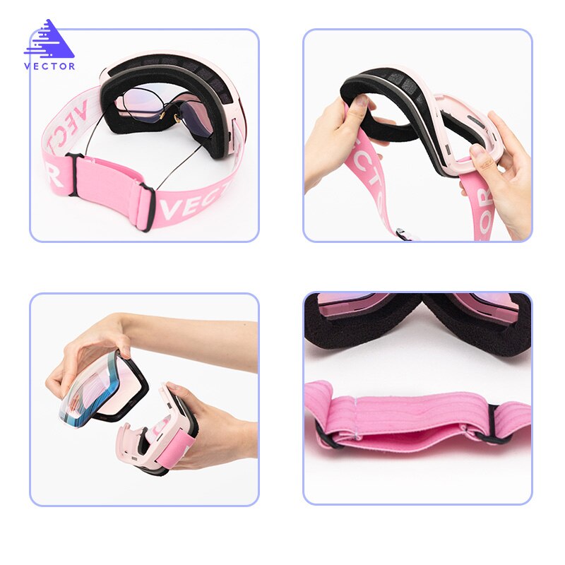 Skibrillen voor heren dames dubbele lagen  uv400 anti-condens grote skibrillen skibrillen sneeuw volwassenen snowboardbrillen ski-uitrusting