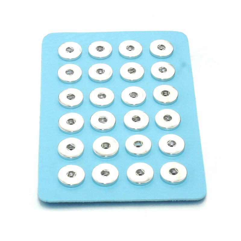 snapp smykker 18mm trykkknapp vise 10 farger svart skinn snapp vise til 24 stk smykker vise holder 8089: Blå