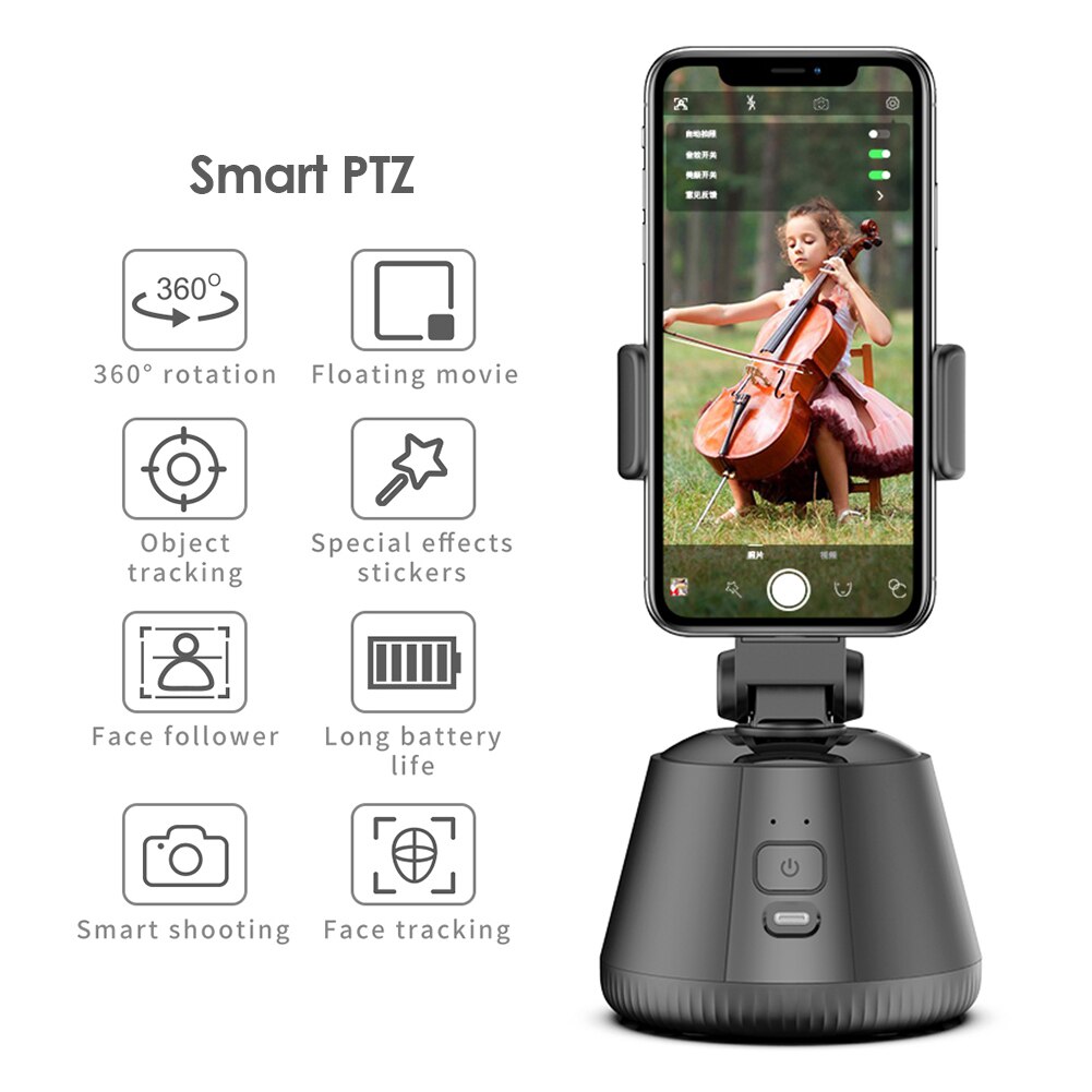 Draagbare Auto Gezicht Object Tracking Camera Statief 360 Rotatie Smart Schieten Houder Draagbare Digitale Camera Camcorder Statief