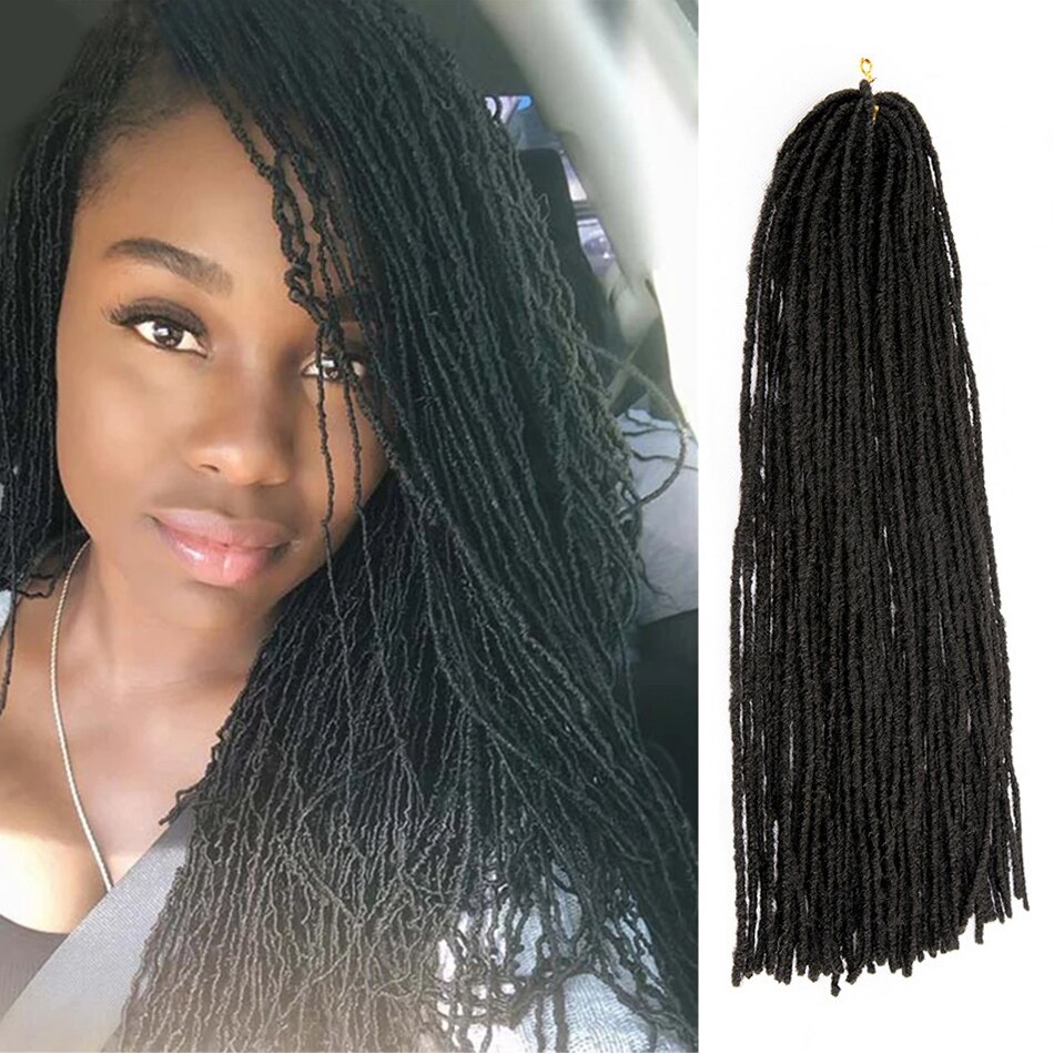 Aidaiya faux locs crochet hair 1B dreadlocks Synthetic Crochet Braid hair Nuatral Color Faux Locs Weaving For Blackwomen: 2Pcs/Lot