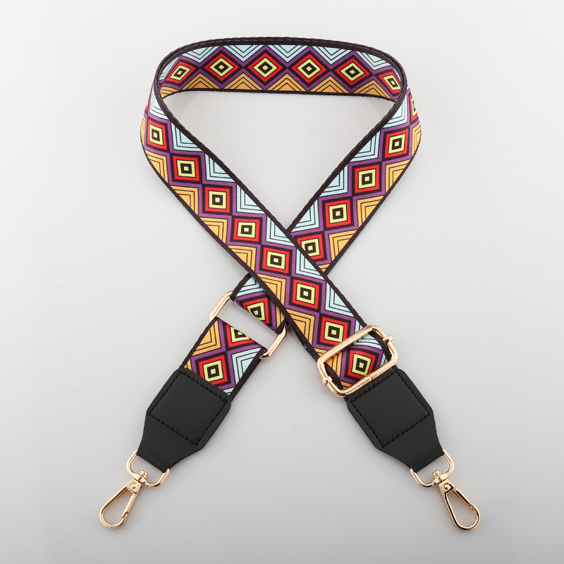 Nylon/Katoen Tas Riem Vrouw Gekleurde Bandjes Voor Crossbody Messenger Schoudertas Accessoires Verstelbare Geborduurde Riemen Riemen: 01