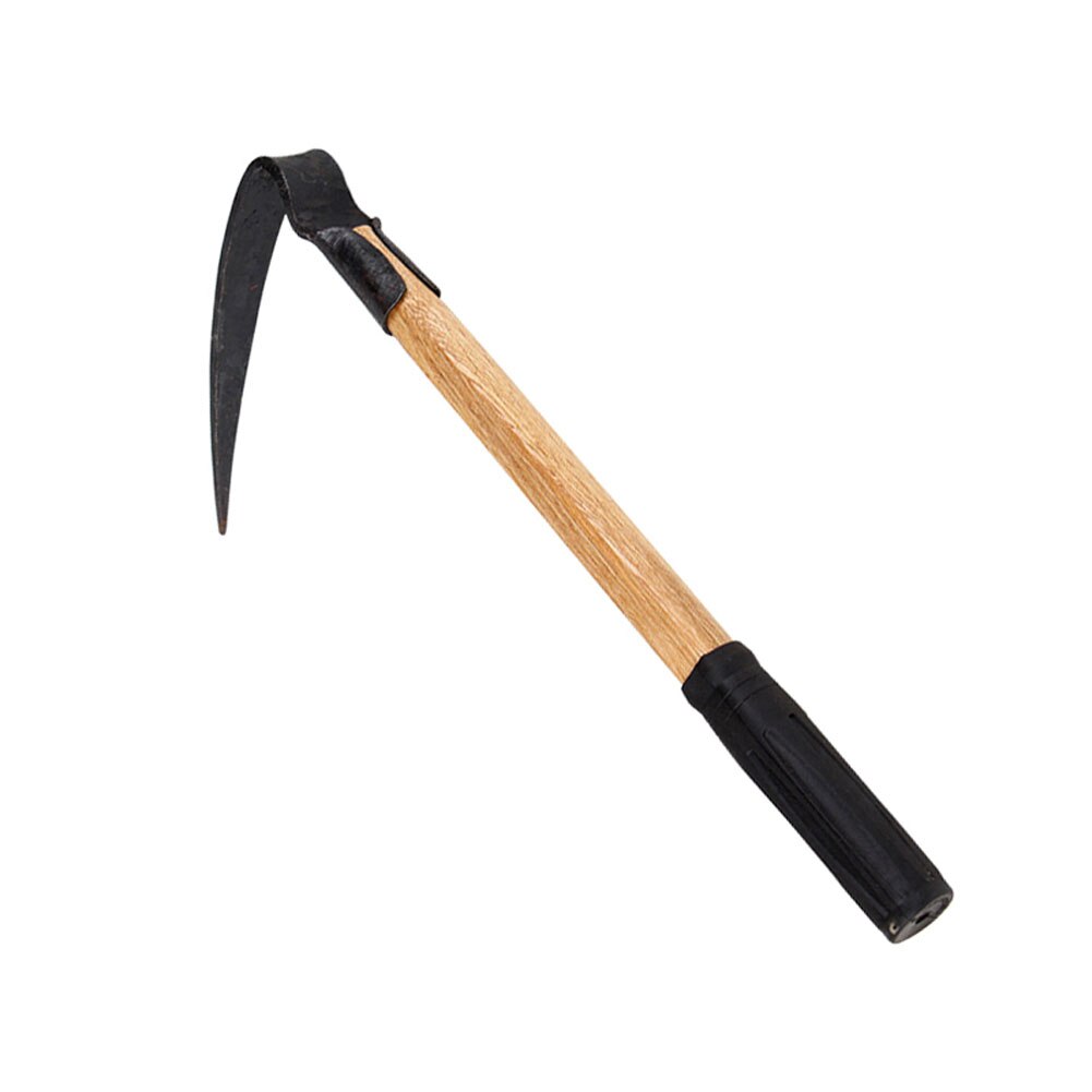 Hand Plow Wooden Short Handle Hoe Korean Style Traditional Garden Digger Tool for Better Home Garden JAN88
