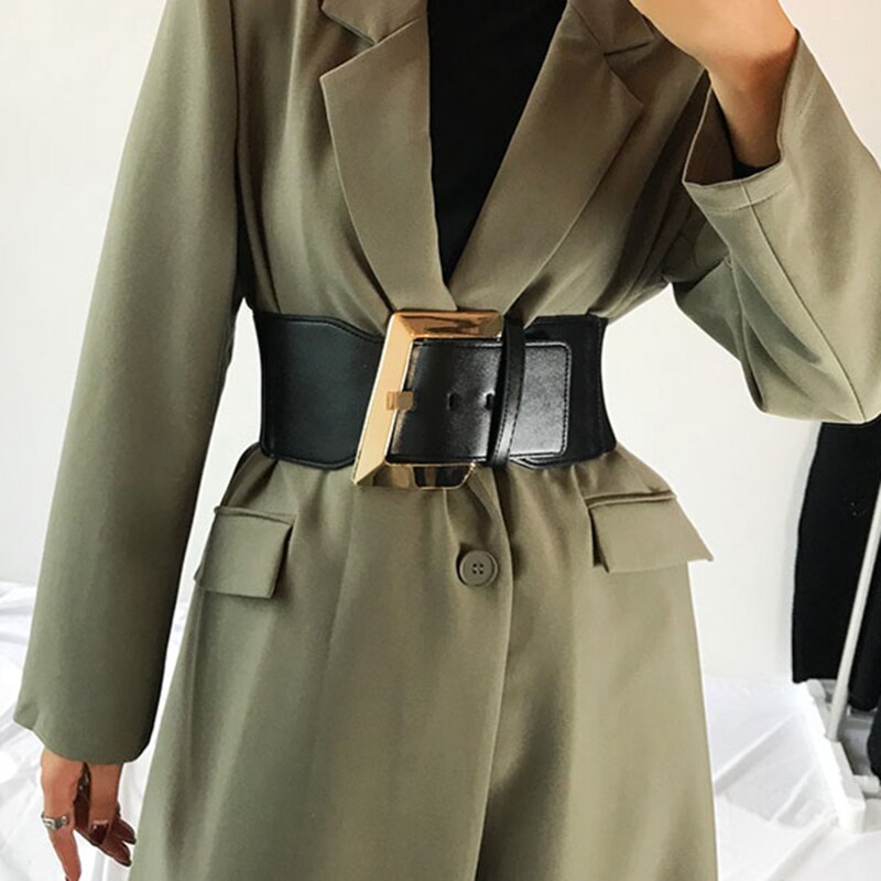 Cinturón de talla grande para mujer, corsé de , faja elástica negra, cinturón de vestido grande elástico ancho