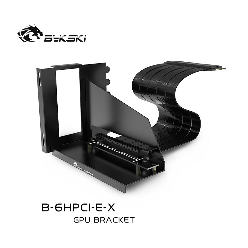 BYKSKI PC GPU 25cm Extension Cable Direction Change 6 PCI-E Flexible Cable High PCI Express Connector Revers Bracket Riser Card: Cable and Bracket