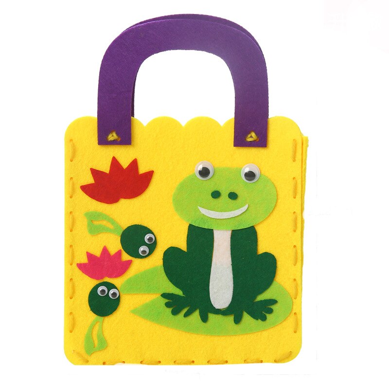 Bolsa de tela con dibujos animados para niños, bolso de mano para guardería, hecho a mano, Material de producción , paquete artesanal