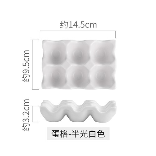 1Pcs 6 Grids Ei Houder Keramische Anti-Slip Eierdoos Koelkast Shockproof Ei Lade Houder Opbergdoos Thuis opslag Organisatie: white