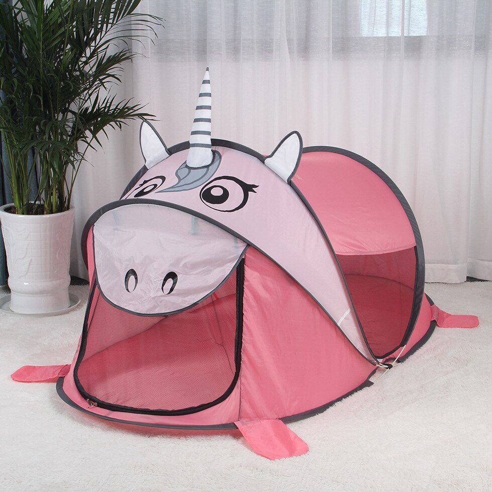 Tenda per bambini tenda Pop-Up dinosauro unicorno casa da gioco per bambini tenda anti-zanzara tenda da gioco per castello da interno ed esterno