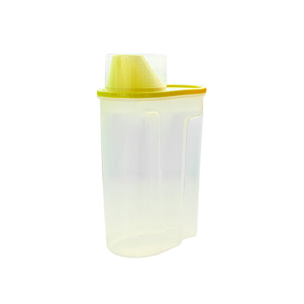 2.5L Large Capacity Kitchen Airtight Dry Food Cereal Storage Box Seal Pot Can: Yellow