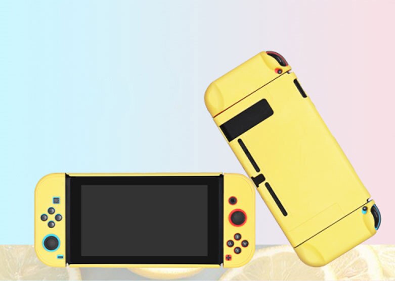 Nintend スイッチケースシェル ns 喜び-con フルカバーシェルかわいいハウジング保護ケース任天堂スイッチゲームコンソールアクセサリー: Yellow