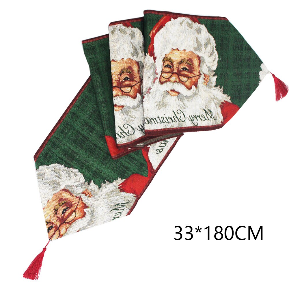 Bomull og lin brodert julebordløper 33*180cm juleduksett borddekorasjon år dekorasjon