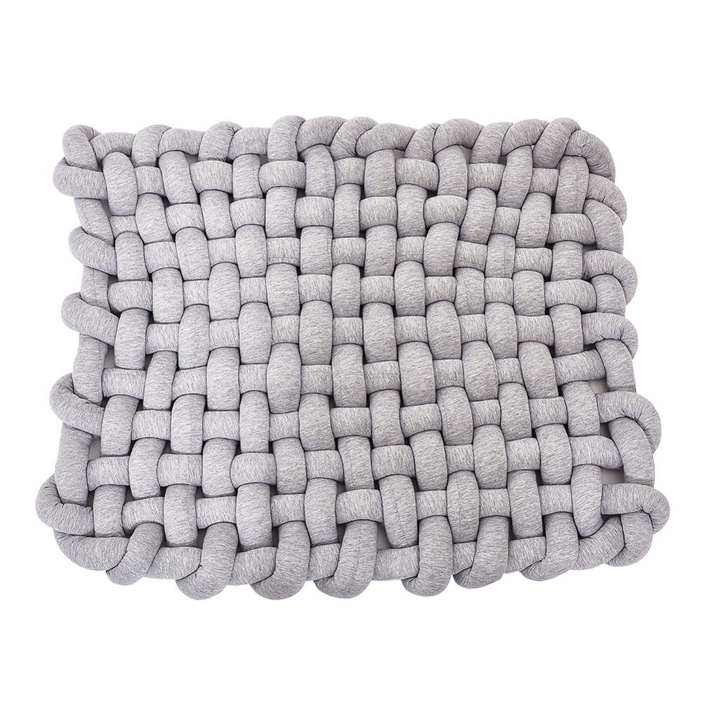 Coarse Twist Hand Woven Mat Kids Climbing Healthy Soft Mat Anti-slip Cushion For Home decor Shooting props DIY knitting: gray
