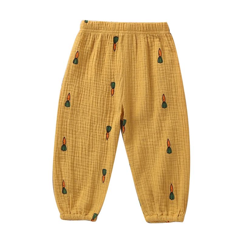 Kids Pants Cartoon Girls Pants For Boy Cotton Silk Breathable Anti-mosquito Harem Casual Long Pants Children Trousers Bloomer: 9FF1001092-2-M