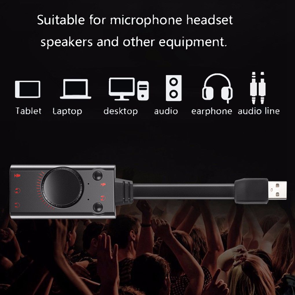 7.1 USB 2.0 Sound Card External Microphone Audio Adapter Soundcard USB to Jack 3.5mm Cable Adapter For PC Laptop Free Drive