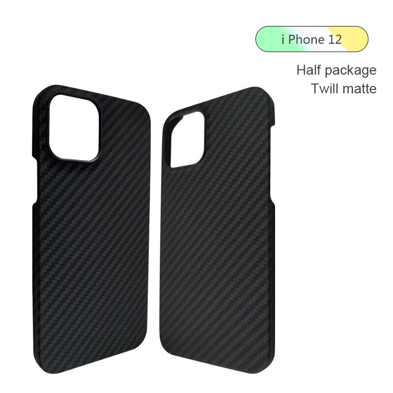 Aramid Fiber Carbon Fiber Case Voor Iphone 12Mini 、 Iphone 12 、 12 Pro 、 12Pro Max Gevallen Matte Aramid Fiber Ultra Dunne Telefoon Cover: 12 -half