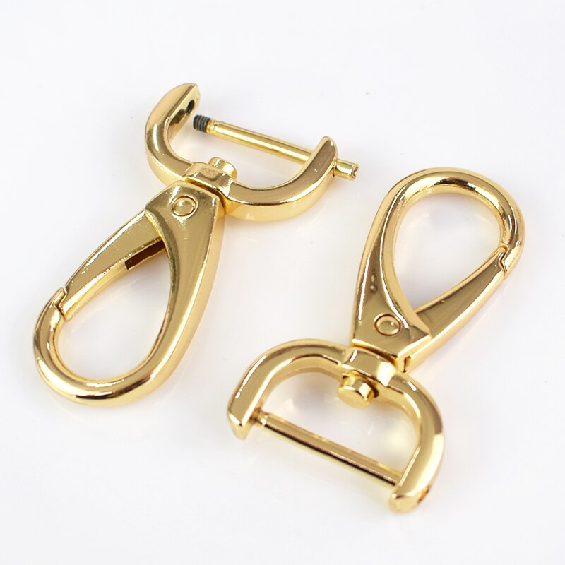 2 stk 16/20/25/38mm metalspænder aftagelig hummer karbinhage hundehalsbånd nøglering drejelige trigger clips karabok gør-det-selv tilbehør: 38mm / Lysguld