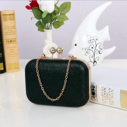 Vrouw Avondtasje Kleine Mini Chain Schouder Handtas Crossbody Gold Clutch Slingerde Zakken Voor Party Prom Bruiloft Dag Koppelingen Portemonnees: Black