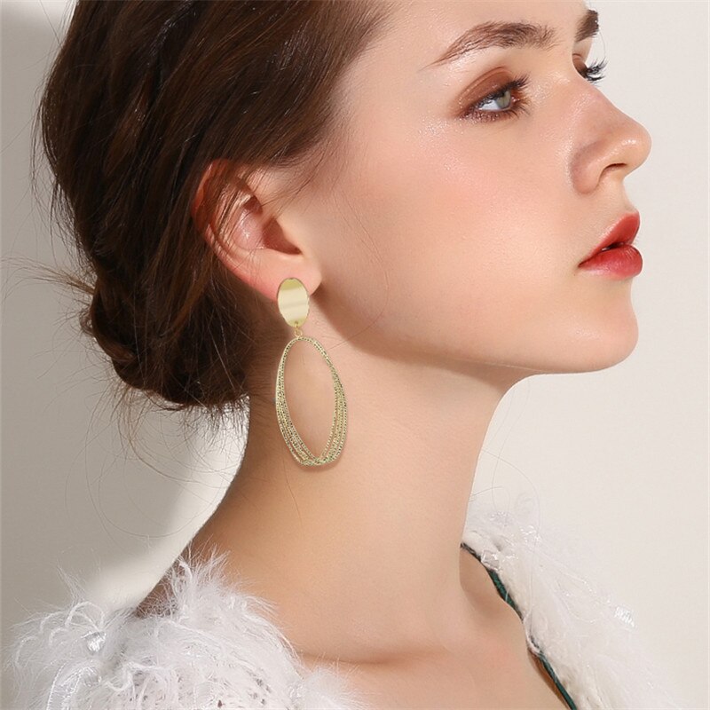 ladies retro classic hoop earrings handmade irregular geometric big pearl earrings wedding party jewelry accessories