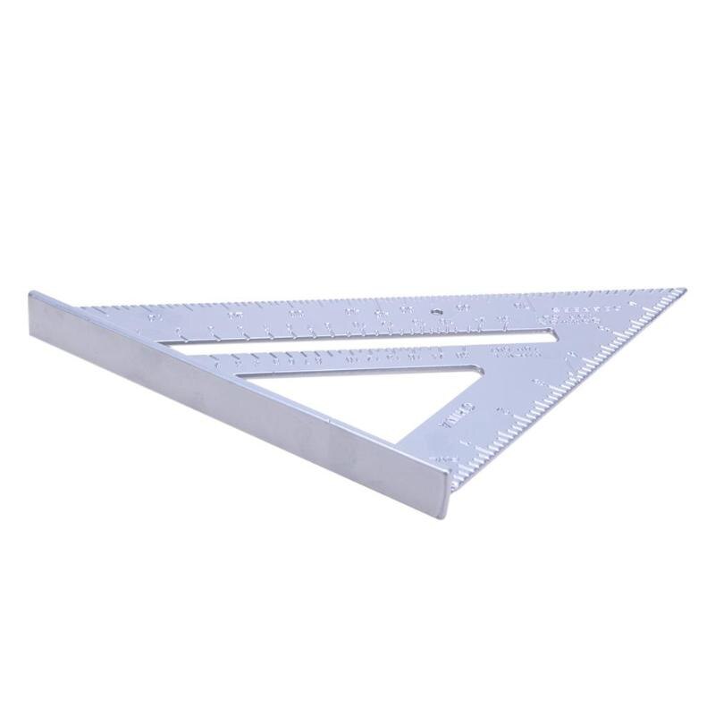 Outil de mesure Triangle règle carrée en alliage d'aluminium rapporteur de vitesse onglet pour charpentier Tri-carré ligne Scriber scie Guide