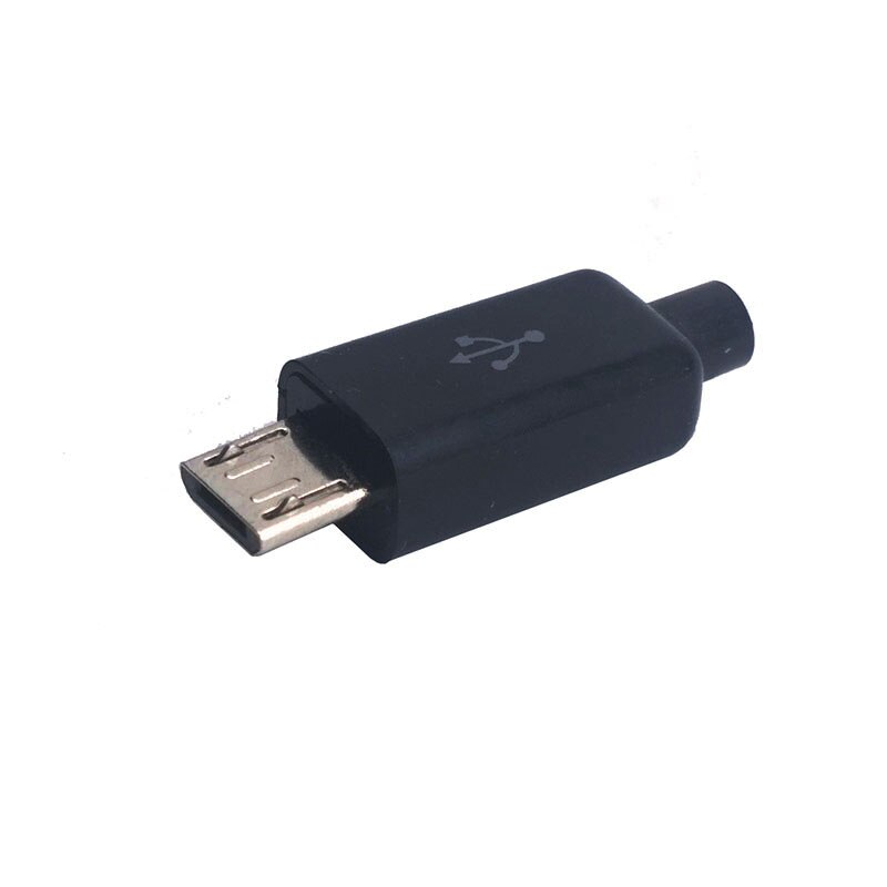 Conector Micro USB macho de 5 pines, Conector Micro USB, conector de carcasa de plástico, terminales de enchufe: Black / 10 pcs