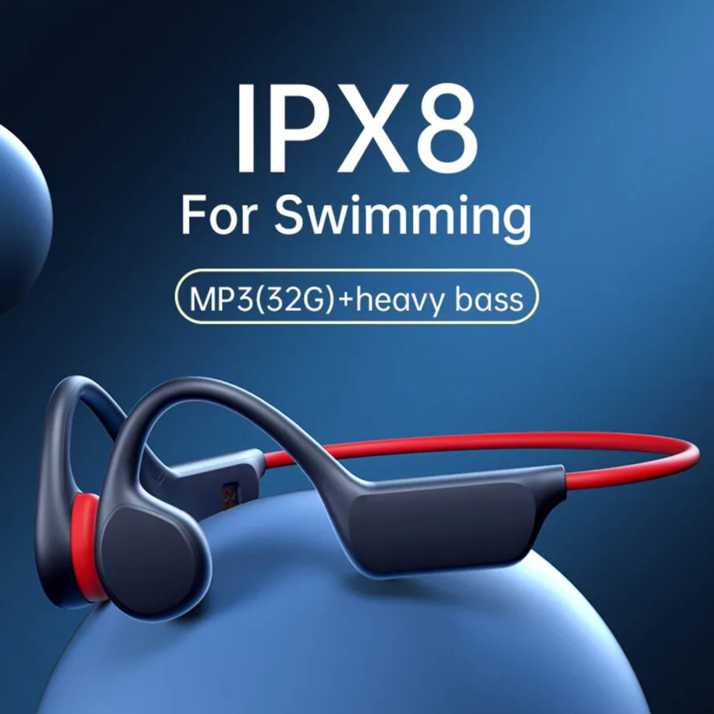 Bone Conduction Headset X7 IPX8 32GB Geheugen 5.3 Bluetooth Draadloze Headset met microfoon Waterdicht Zwemmen 2024 Nieuw