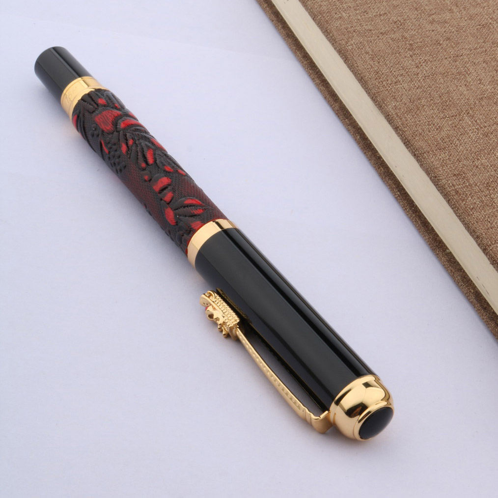 stylo de bureau vin rouge Cortex motif de raisin chinois dragon Twist stylo à bille roulante