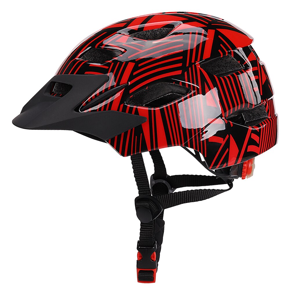 Cascos ultraligeros para bicicleta para niños, casco deportivo ligero para ciclismo, patinaje, con luz de seguridad, novedad de: Rojo