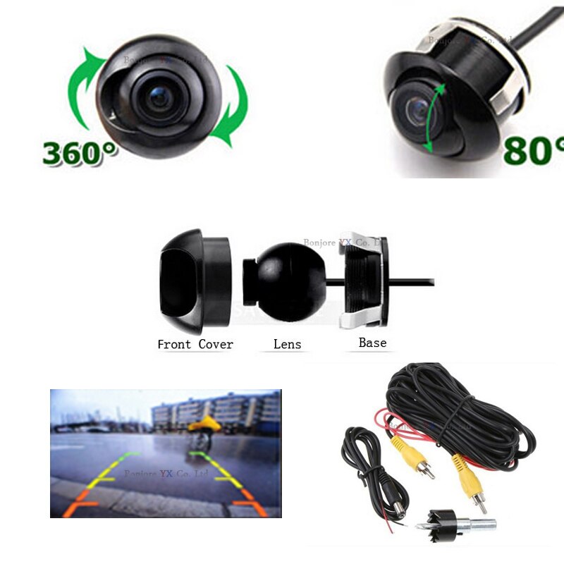 Koorinwoo kamera parkowania tylna kamera samochodowa 360 stopni CCD HD automatyczny cofania utworzyć kopię zapasową uniwersalny asystent parkowania dla pojazdu