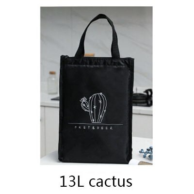 8L 13L Insulated Lunch Bag Reusable Lightweight Thermal Lunch Tote Cooler Meal Prep Bag For Outdoor Travel Food Tote Bags: 13L cactus