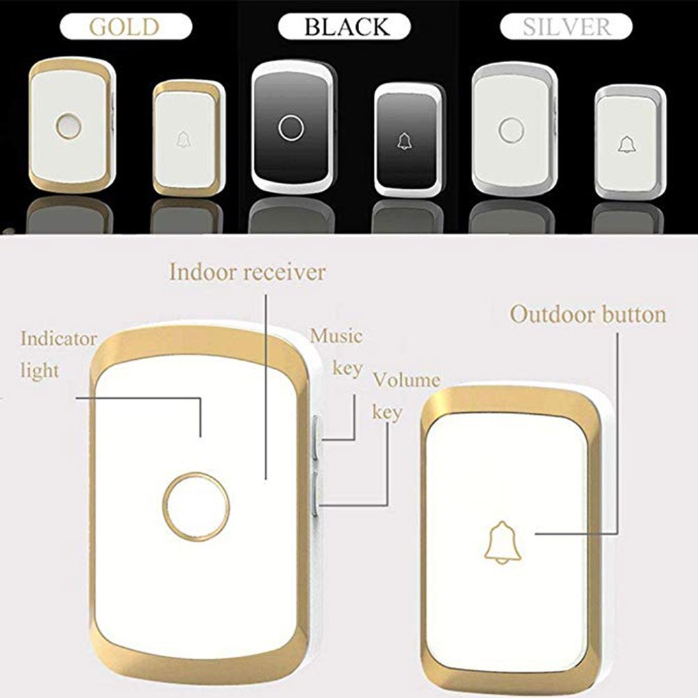 Smart Home Wireless Doorbell Waterproof 300 M Remote EU UK US Plug Smart Door Bell Intelligent Wifi Doorbell Receiver