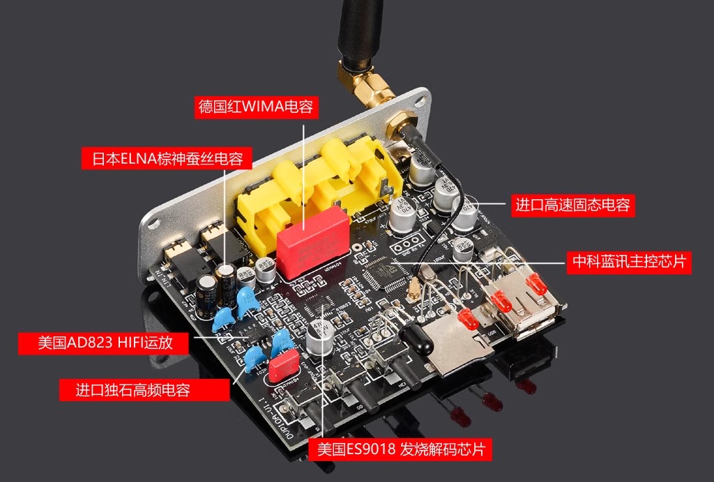 DV10 Bluetooth Hifi 5.0 Audio Receiver Audio USB Flash Disk ES9018 Decoding Lossless Player With Remote Control