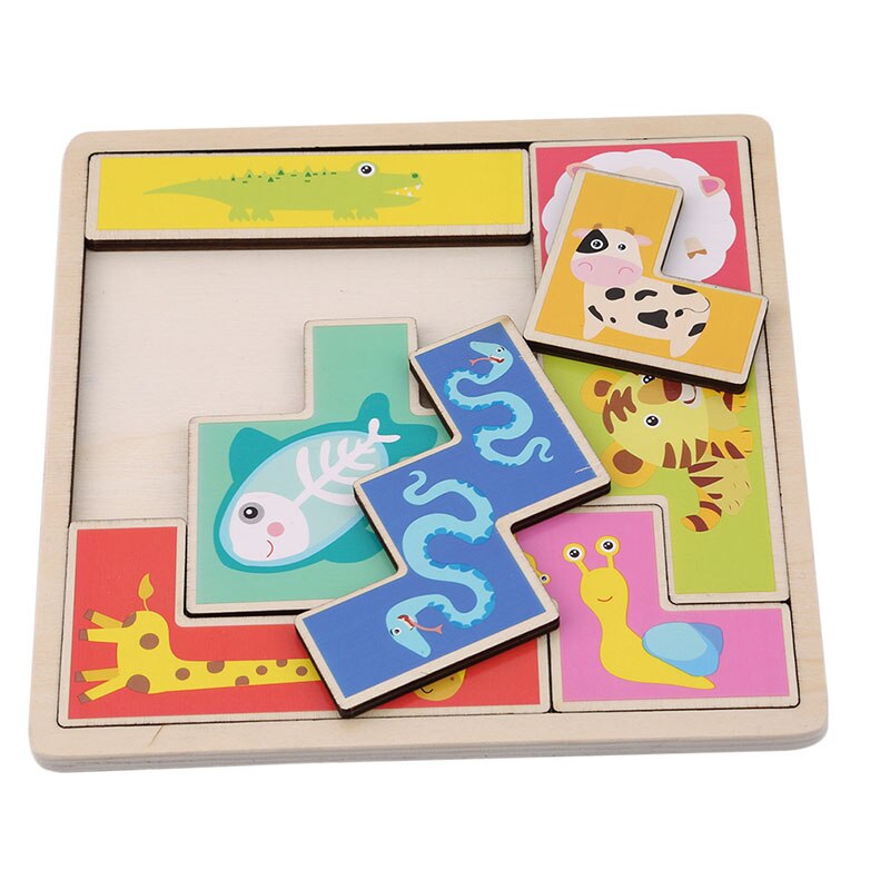 Kids Houten Dieren Puzzel Speelgoed Vorm Bijpassende Cognitieve Spel Puzzels Baby Vroege Educatief Speelgoed