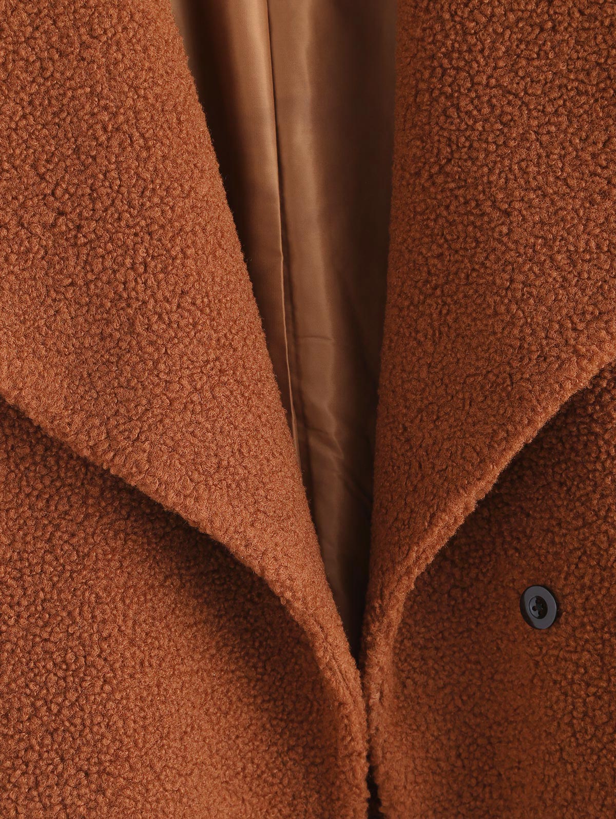 Zaful turn down colarinho feminino casaco um abotoado sólido teddy coat
