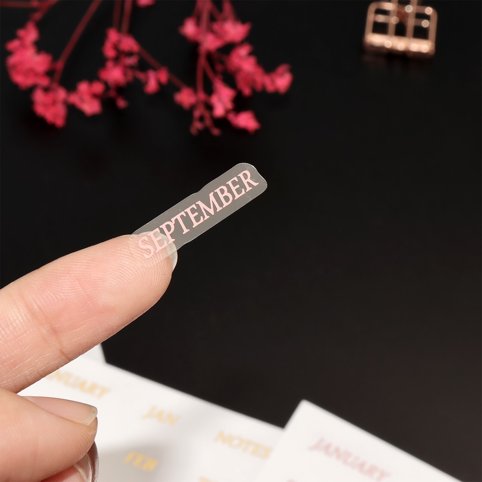 Plastic A5 Ringband Verdelers Voor Bindmiddelen Met 6 Stuks Tab En 1 Vel Rose Gouden Stickers