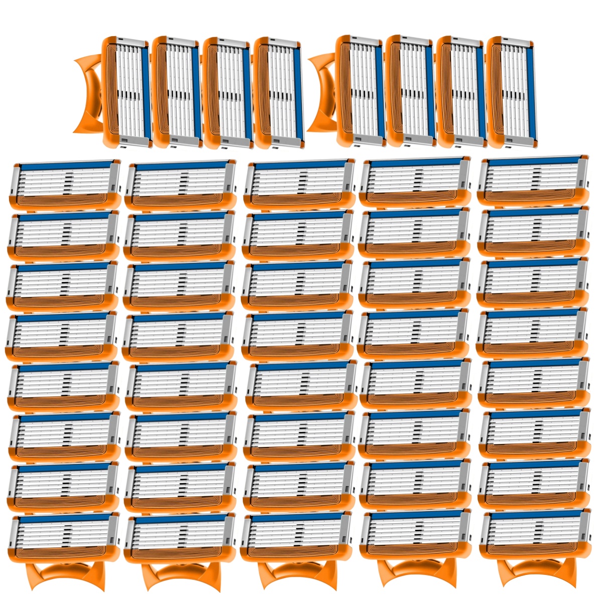 Original Razor Blade Replacement Beard Shaver Head Replaceable 5/6 Layers Blades for Men Safety Manual Shaving classic reusable: Silver