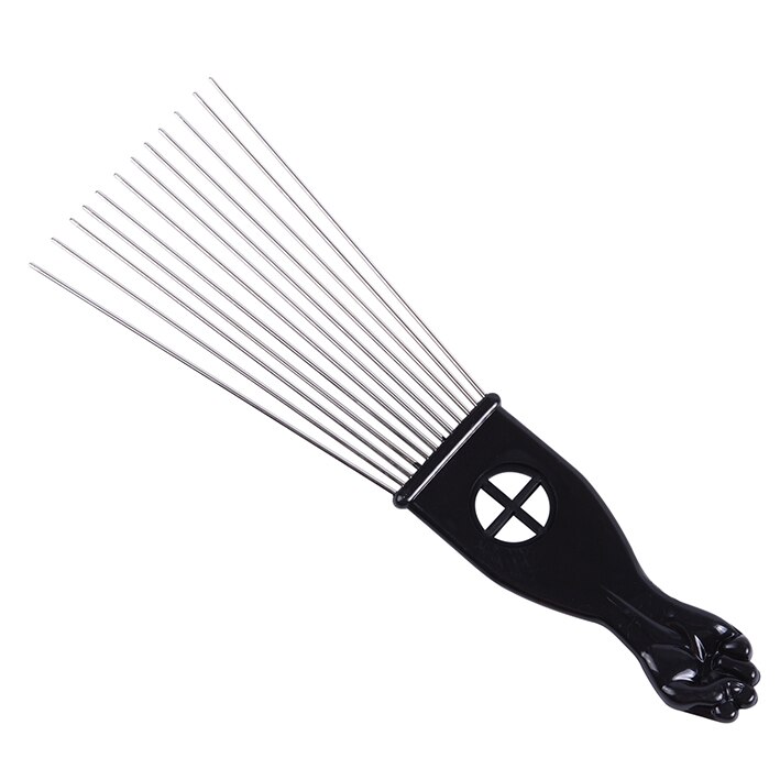 Salon brug sort metal african american pick kam hår kamme afro hår kam til frisør styling værktøj: 01