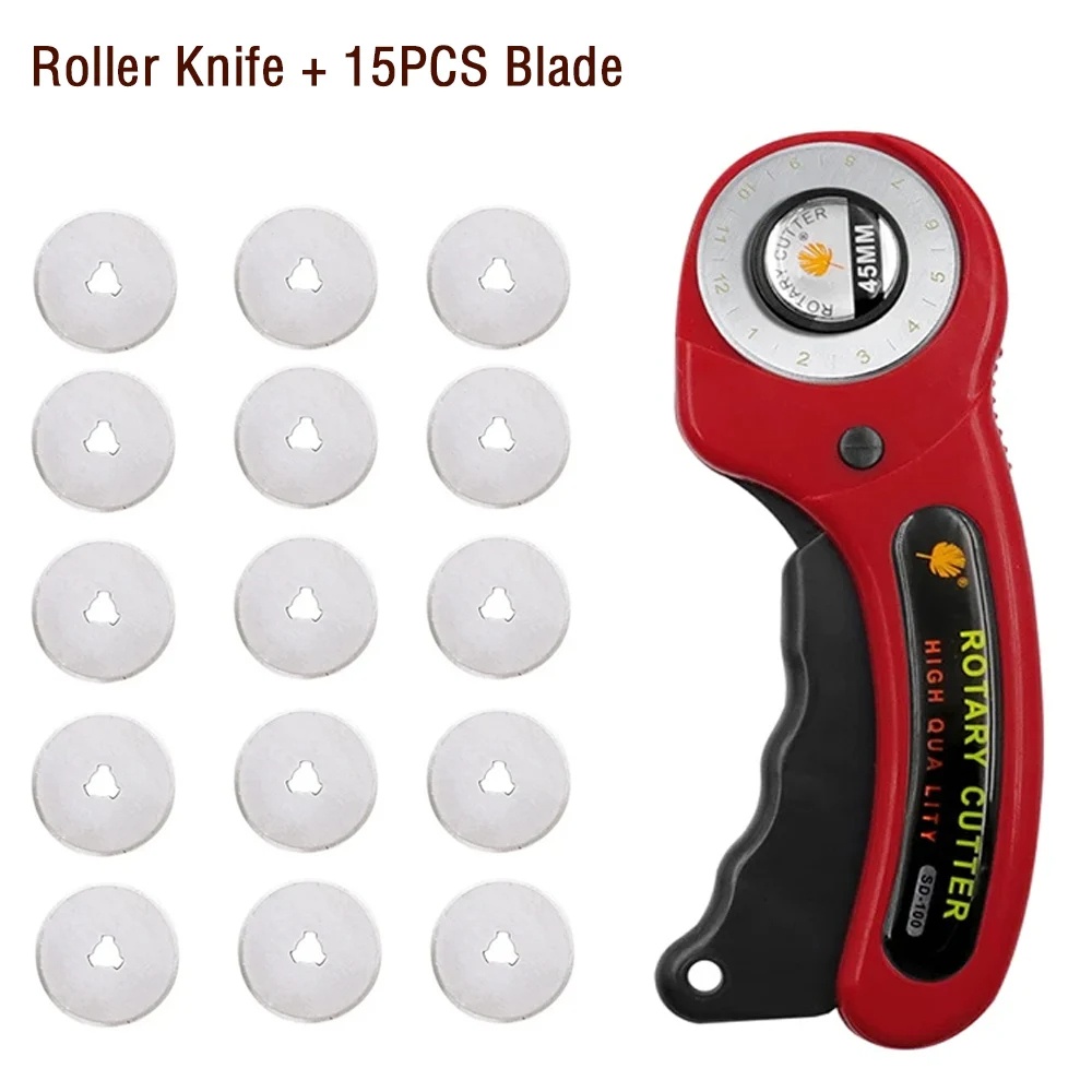45mm Leather craft Rotary Cutter Leather Cutting Tool Leather Craft Fabric Circular Blade Knife DIY Patchwork Sewing Quilting: green