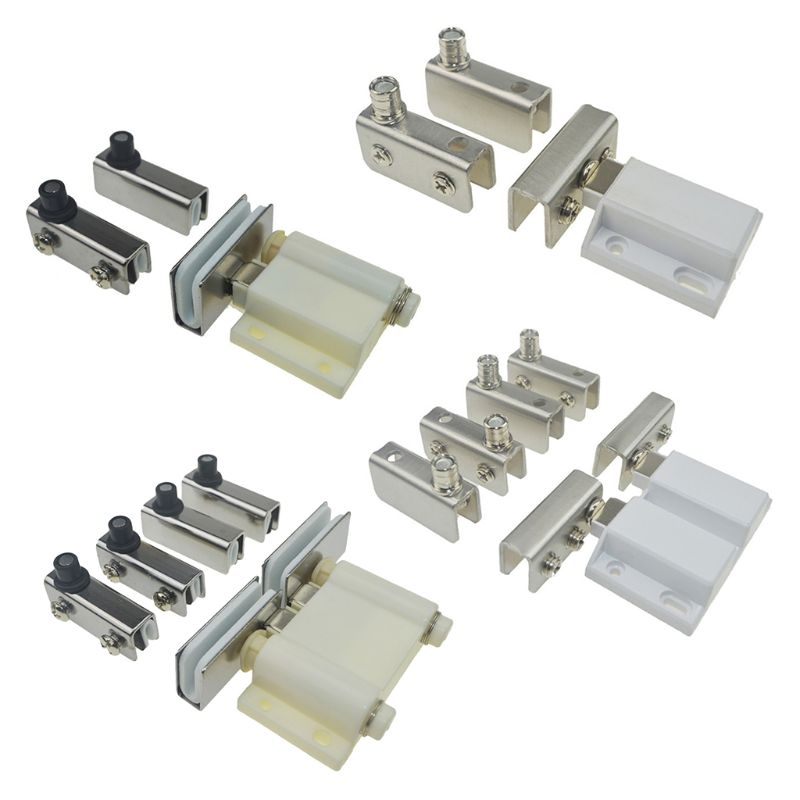 1Set Stainless Steel Single/Double Glass Door Hinge Free Opening Up and Down Shaft Hinges Cabinet Door Furniture Hardware