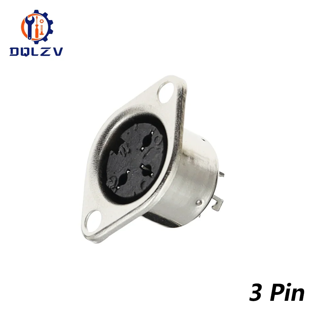 Metal 3 4 5 6 7 8 Pin DIN Female Socket Hulled Panel Mount Chassis Connector Soldering Iron: army green / 10-19Pcs