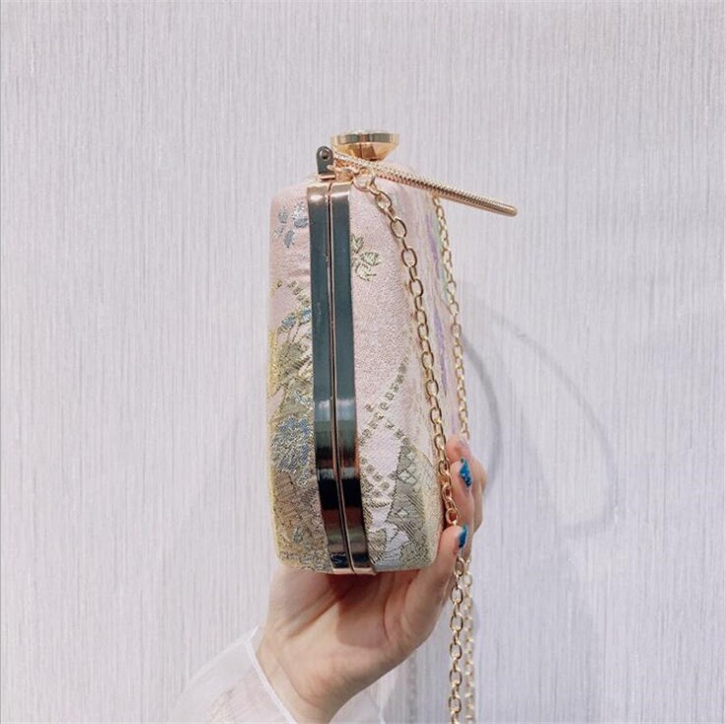 Gedrukt Foto 'S Avondtasje Box Wedding Clutch Purse Voor Dames Bruid Banket Purse Met Chain MN1553