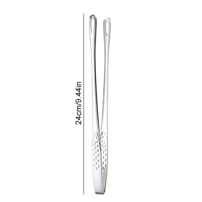 Pinzas para alimentos de acero inoxidable JJYY 304, pinzas antideslizantes para barbacoa con mango largo, pinzas para carne, herramientas de cocina, accesorios de cocina: Blanco