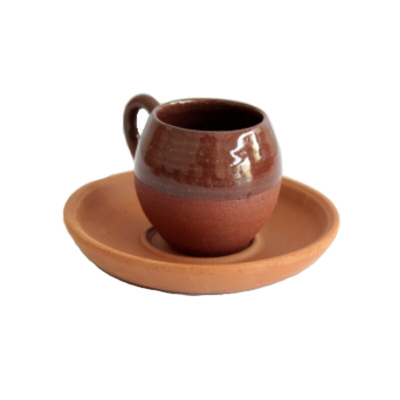 Authentic Handmade Pottery Turkish Coffee Cup Coffee Accessories Brown Traditional Anatolian Coffee Mug Special