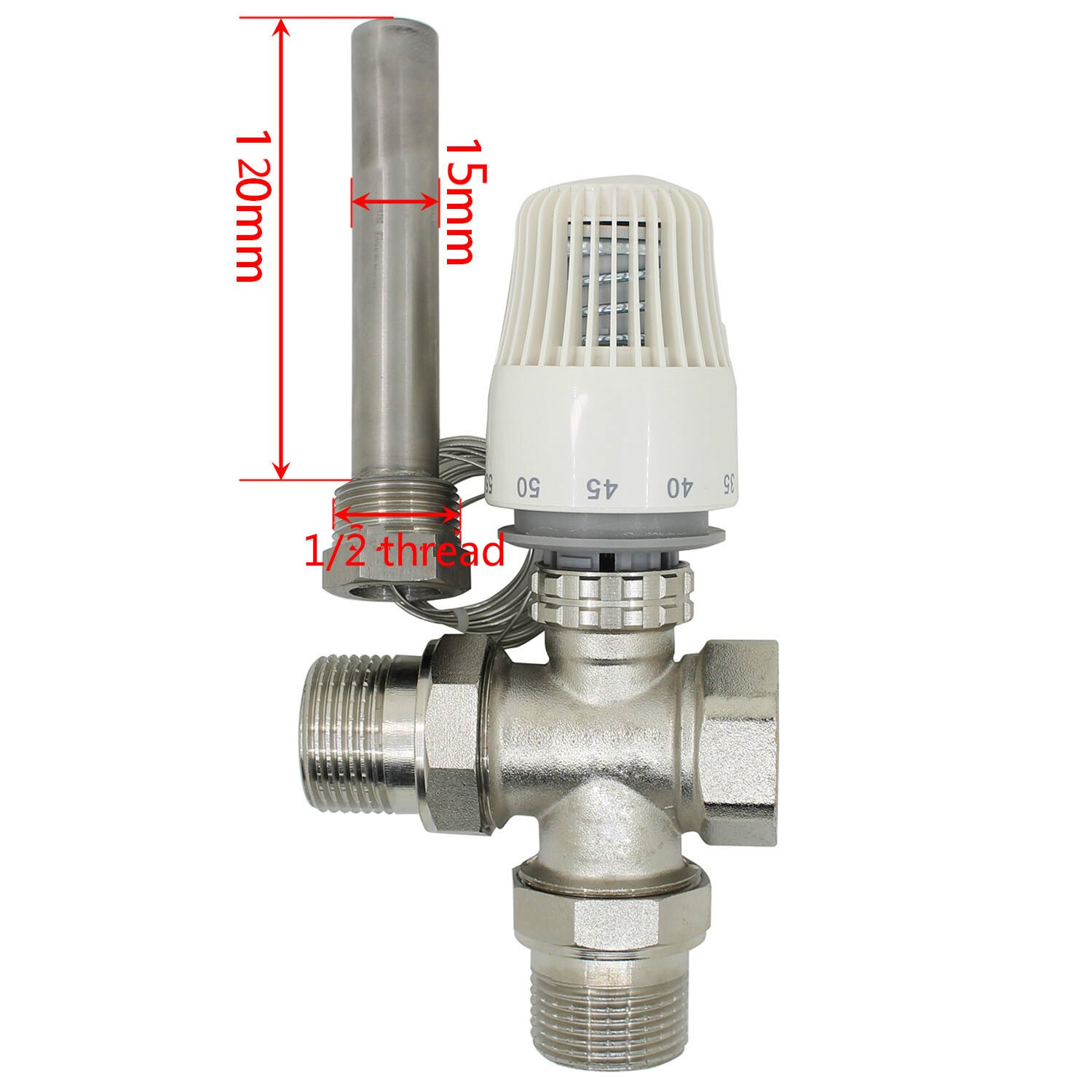 30-70 graden controle vloerverwarming thermostaatkraan M30 * 1.5 driewegklep Thermowell DN15 DN20 DN25 DN32