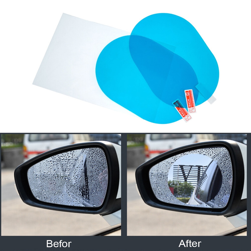 2 Stks/set Achteruitkijkspiegel Anti Fog Regendicht Film Auto Spiegel Beschermende Film Venster Clear Anti-Glare Waterdichte Sticker
