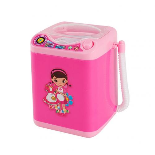 Máquina lavadora para limpieza de brochas de maquillaje para niños, juguete automático de simulación de 11CM: Rosa