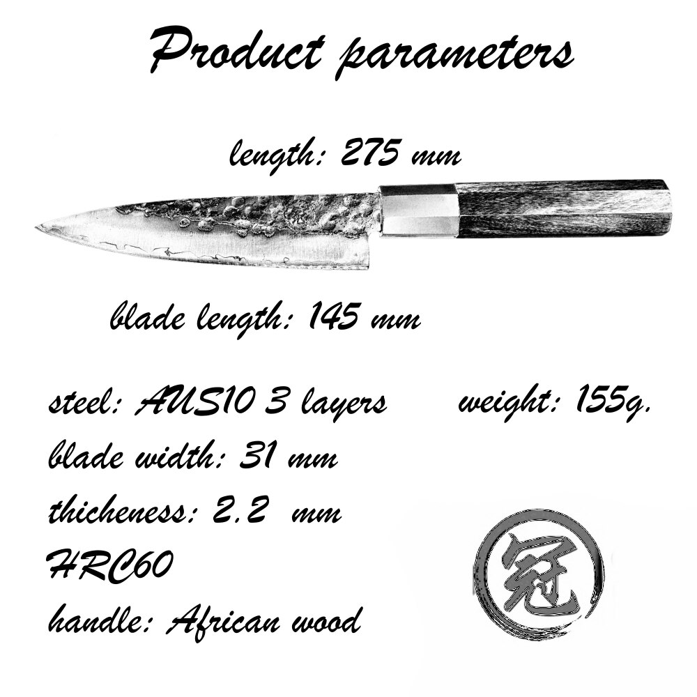 Handgemaakte Petty Mes 145 mm Japanse AUS-10 3 Lagen Staal Mini Chef Japanse Keuken Mes Thuis Koken Gereedschap Mesje