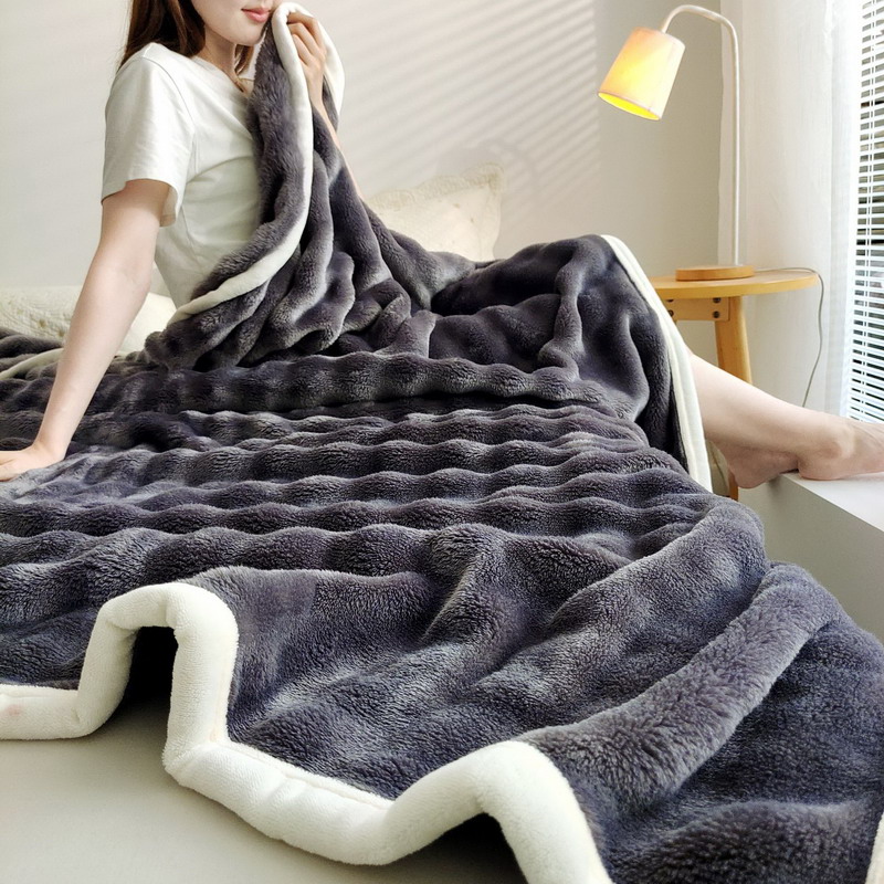 Manta de piel de conejo de franela de Color sólido, funda para siesta, manta suave para sofá, funda de lana Coral para dormitorio, fabricante al por mayor